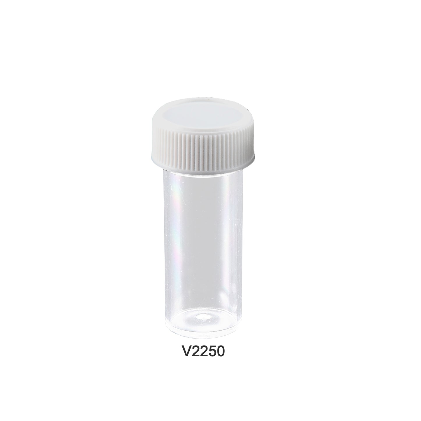 Specimen/Transport Vial, 17x50mm, 7mL, PS, non-graduated, with attached screw-cap, non-sterile, CE, non-toxic, bulk pack of 700