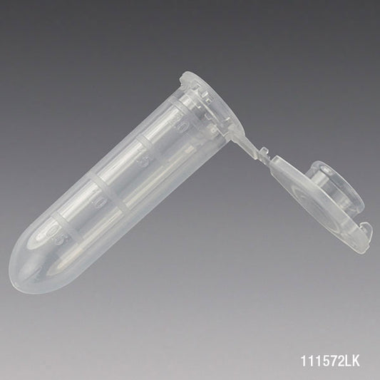 Microcentrifuge Tube, 2.0mL, PP, Attached Locking Snap Cap, Graduated, Natural, Lot Certified: Rnase, Dnase, Pyrogen, ATP and Human DNA Free