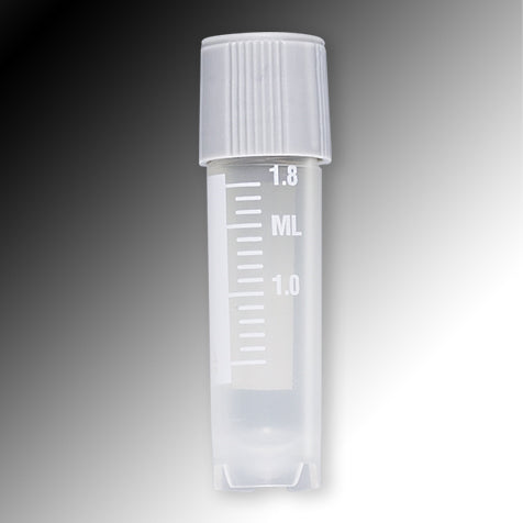 Sample tube, Self Standing, White graduations and marking area, 2-5mL