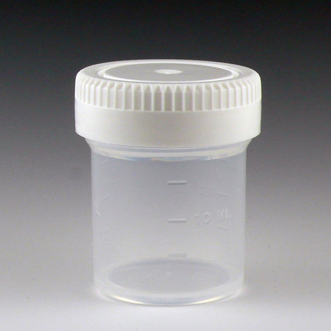 Container: Tite-Rite, 20mL (0.67oz), PP, 35mm Opening, Graduated, with Separate White Screwcap