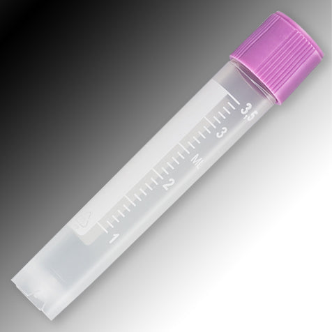 Sample tube, Self Standing, White graduations and marking area, 2-5mL